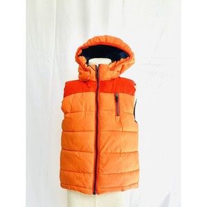 Jacket Youth H&M Puffer Hoodie zipper with no sleeves Orange Size US 5-6 Youth